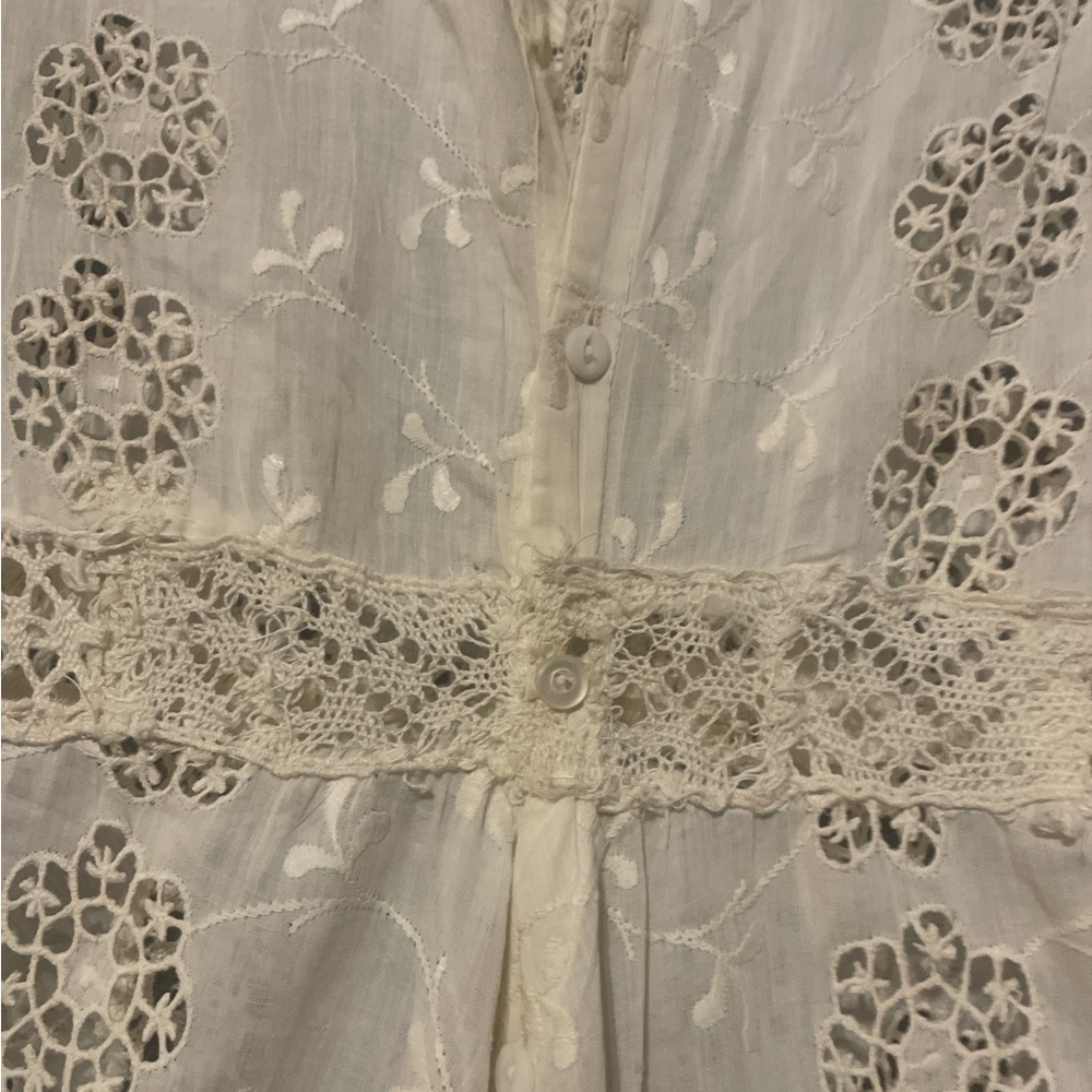 linen vintage crochet dress, no tags nor size - Picture 5 of 10